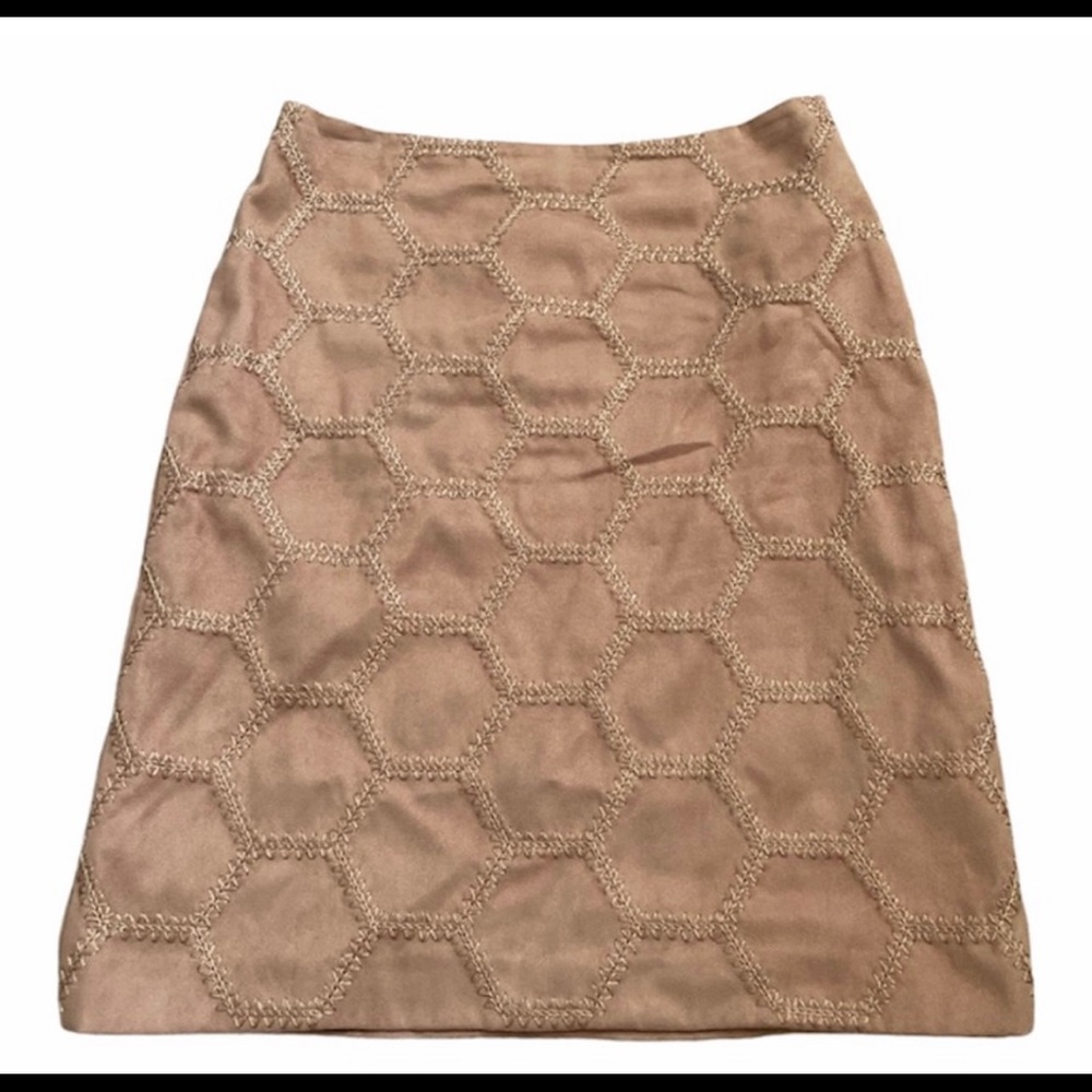 Super Cute Vintage Leathery Linen Tan skirt